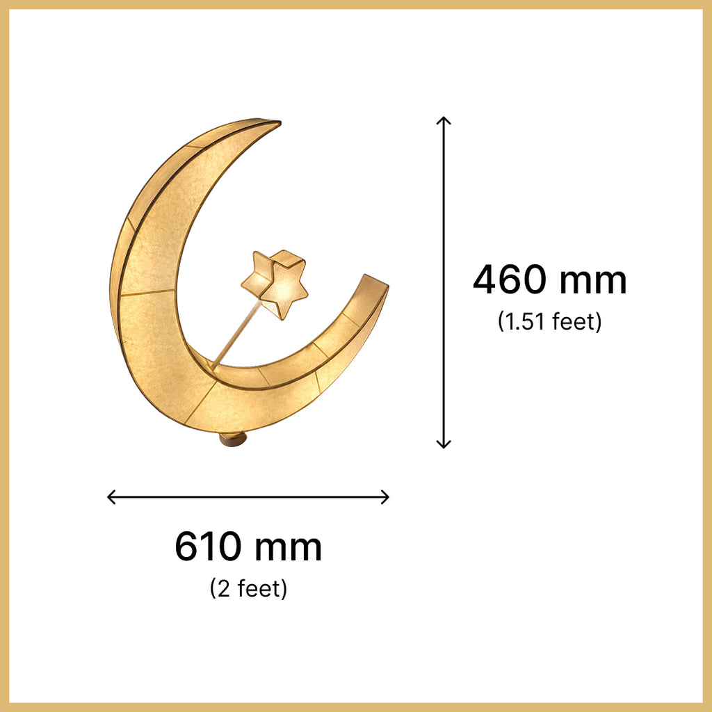 8W Moon With Star Paper Wall Light