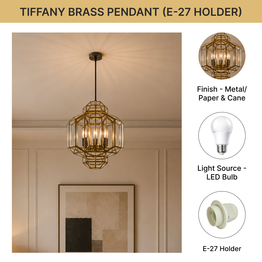 Tiffany Brass Pendent