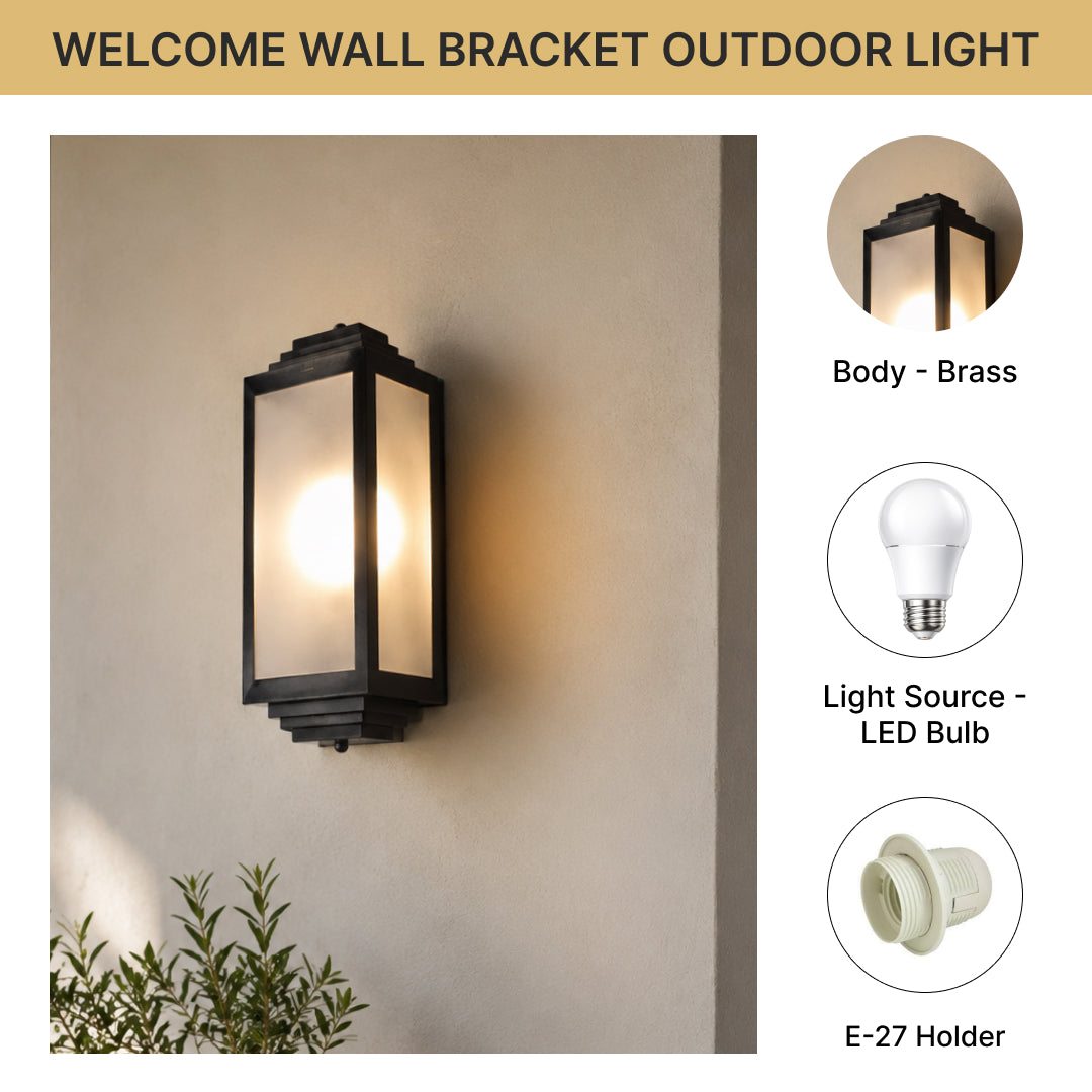 Welcome Wall Bracket Outdoor Light