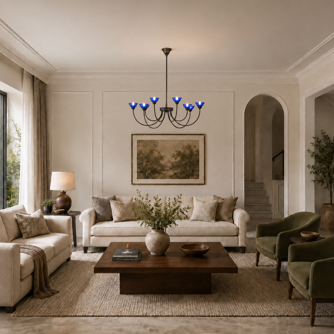 15Light Glass Chandiliar (Diva Pendent) With LED lamp