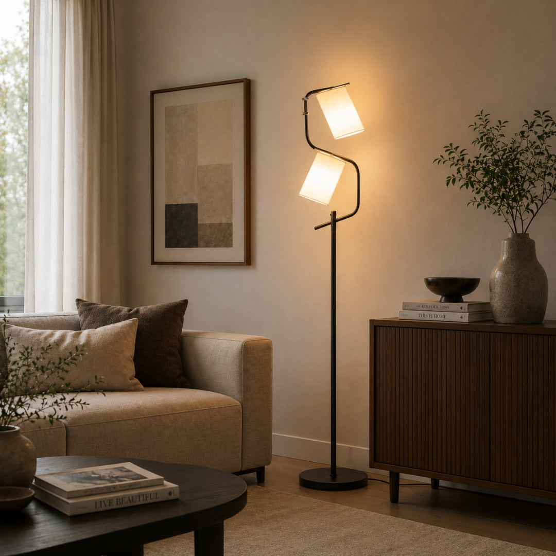 Zigzag Floor Lamp With Pipe