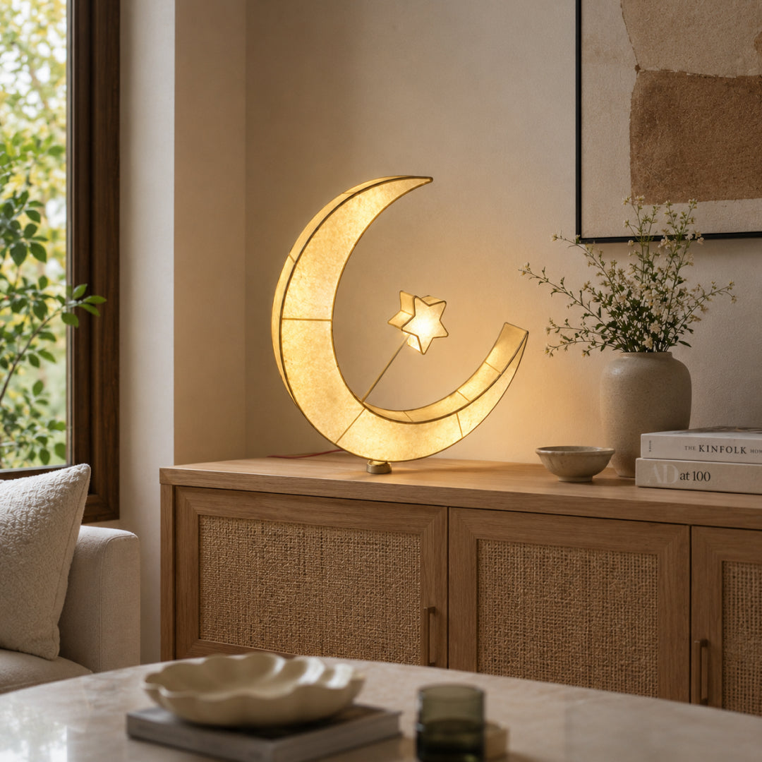 8W Moon With Star Paper Wall Light