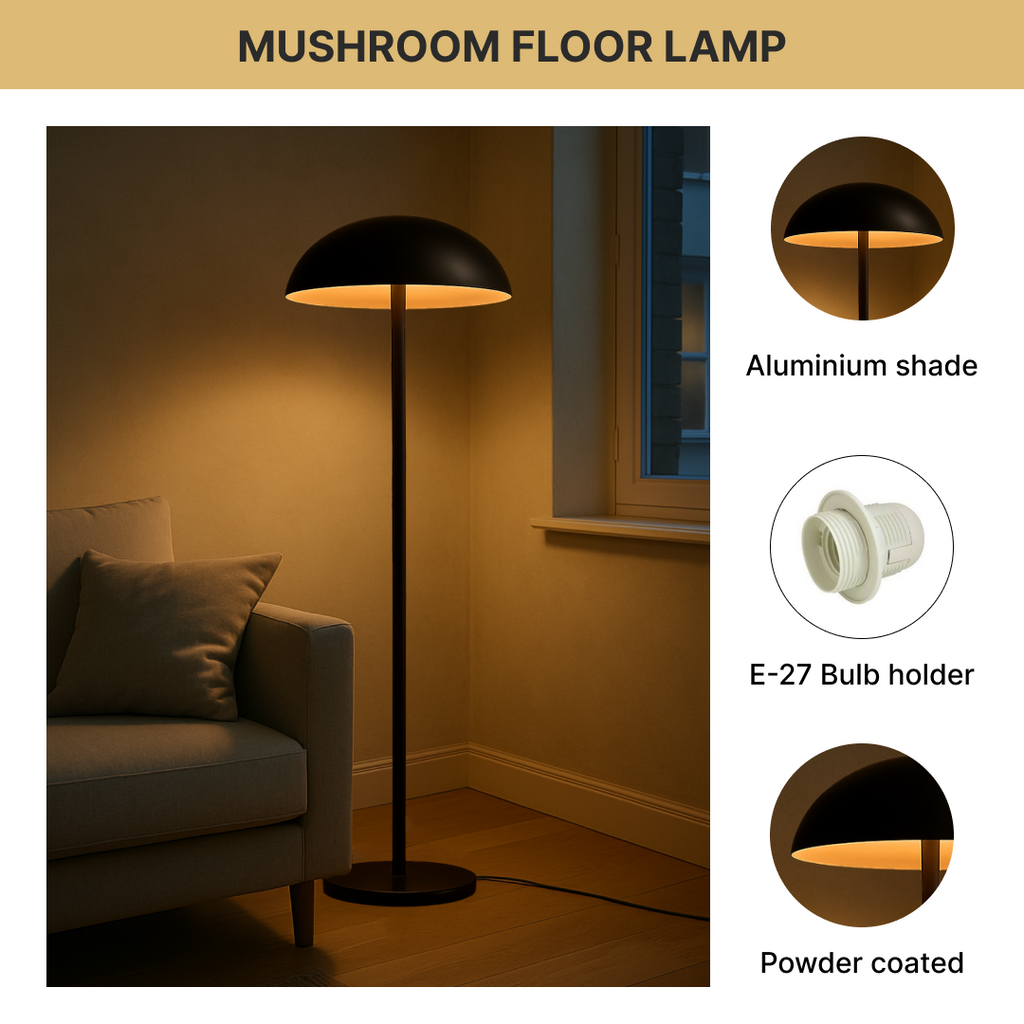 Mushroom Floor Lamp  black
