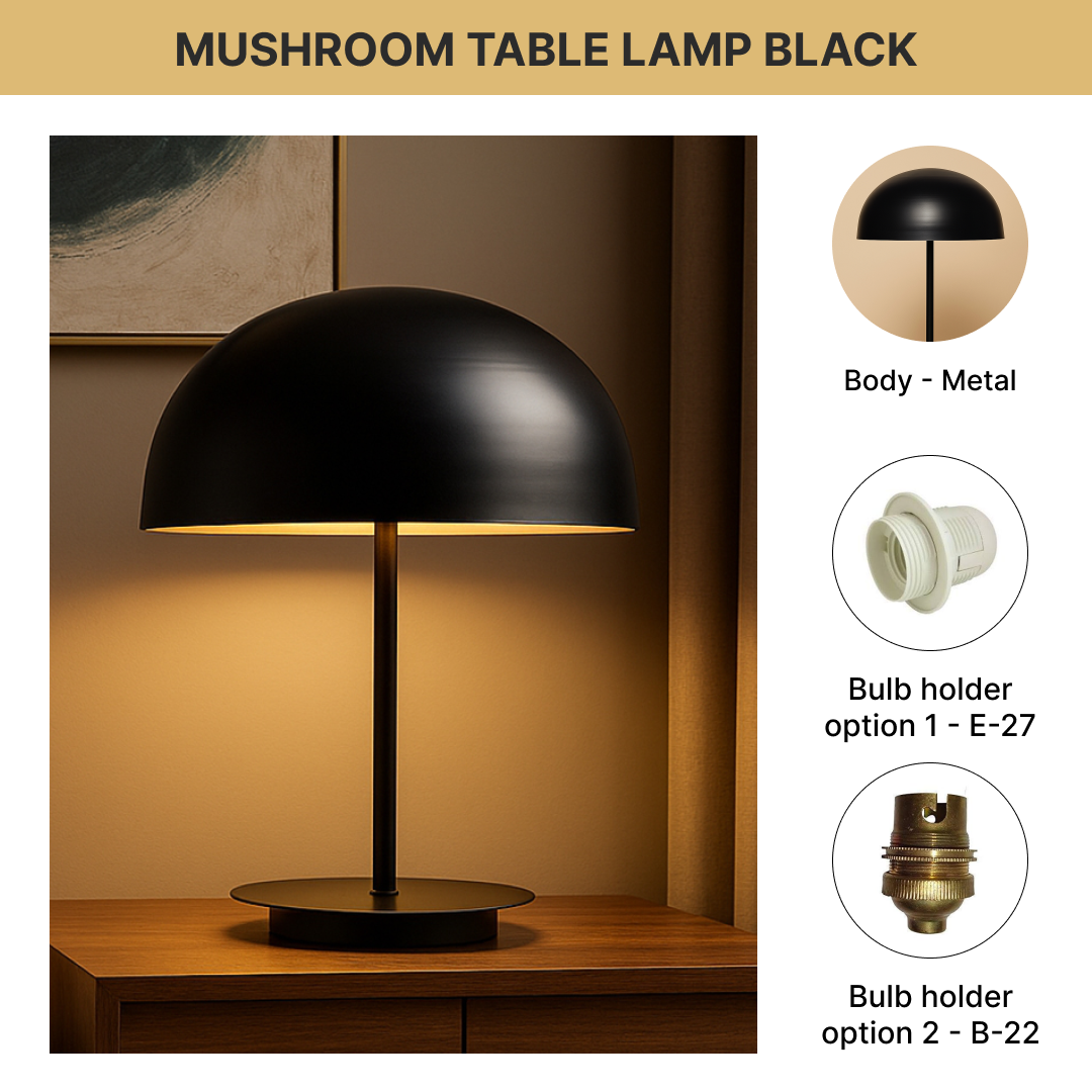 Mushroom Table Lamp black
