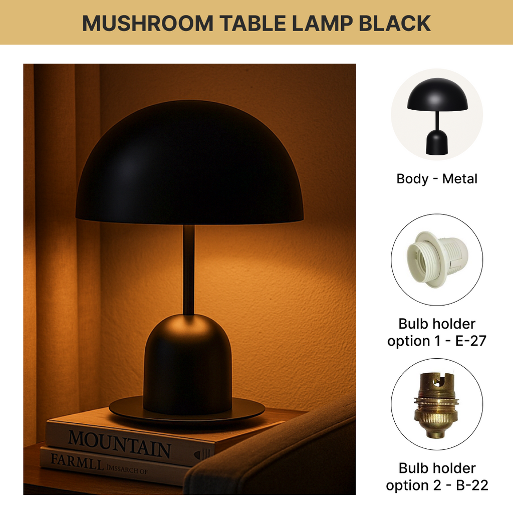 Mushroom Table Lamp black