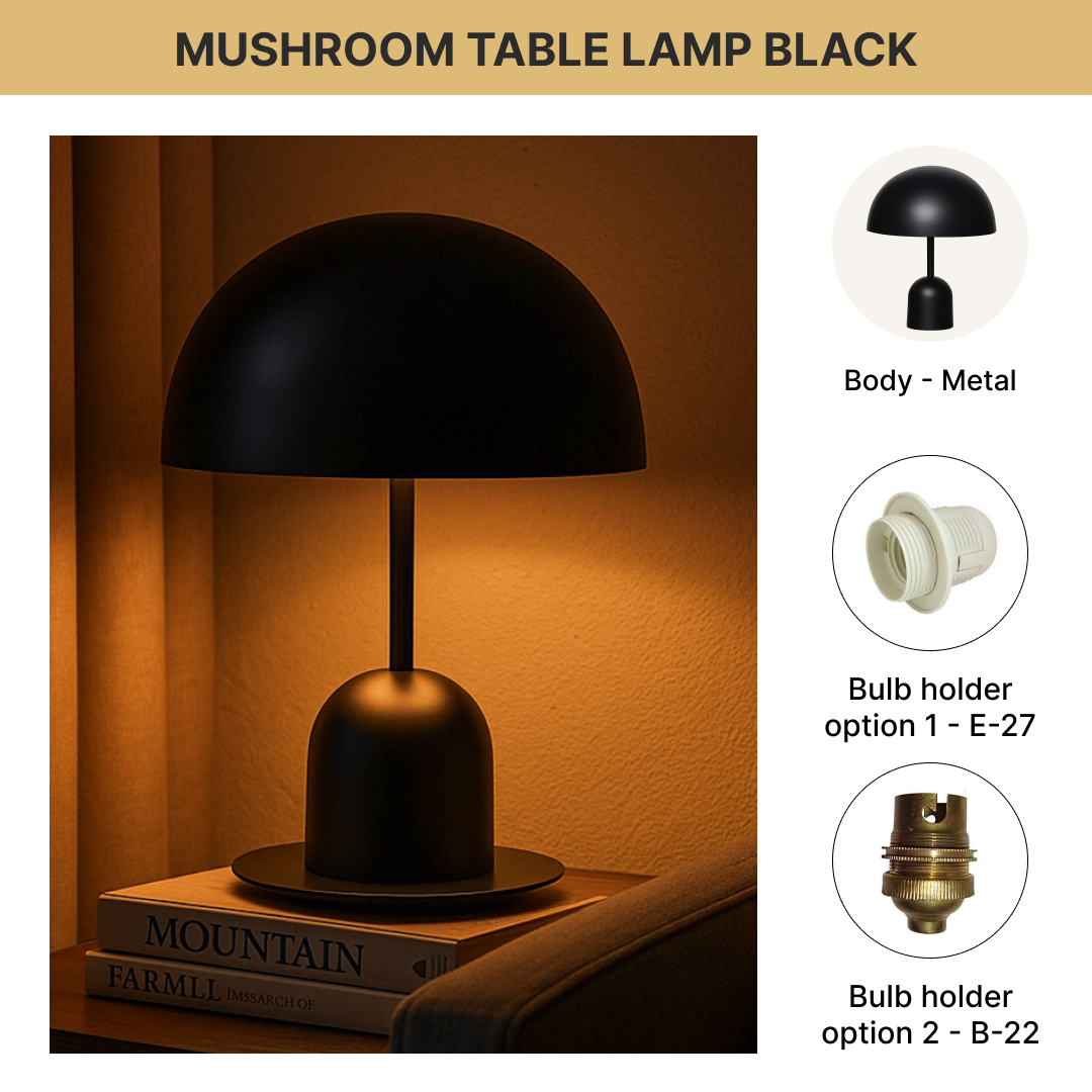 Mushroom Table Lamp black