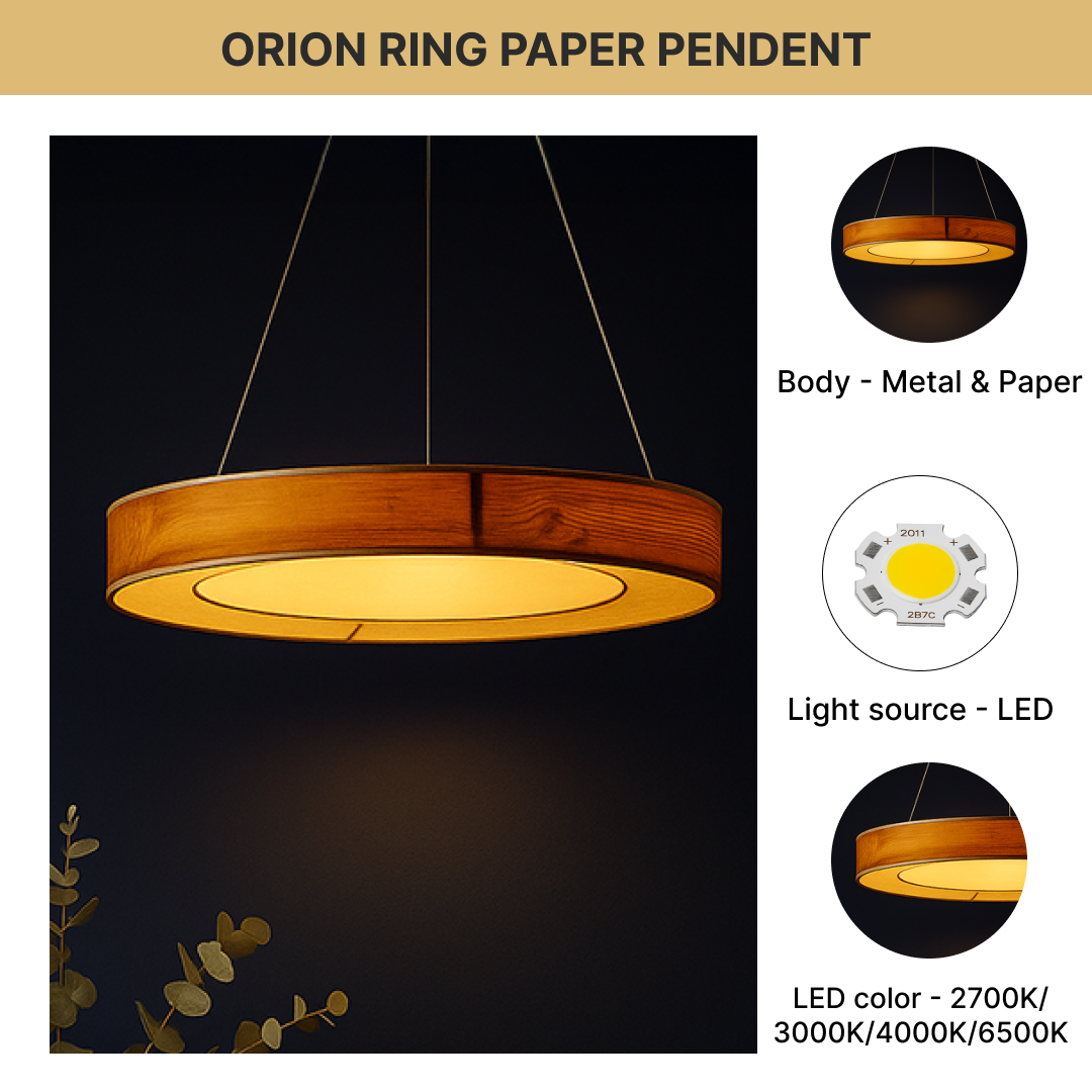 Orion Ring Paper Pendant