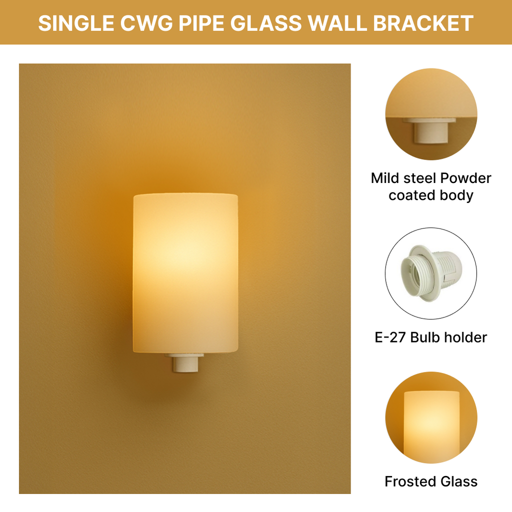 Single CWG Pipe Glass Wall Bracket