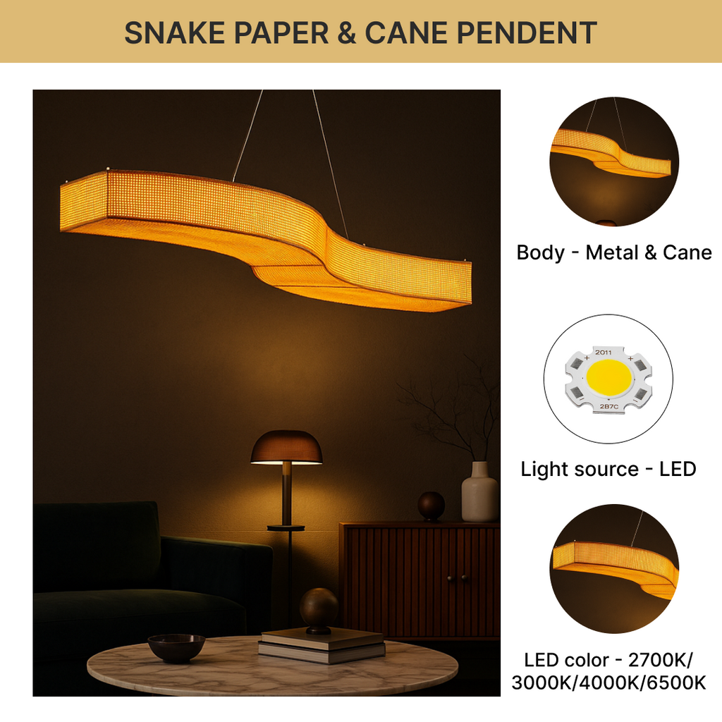 Snake Paper & Cane Pendant