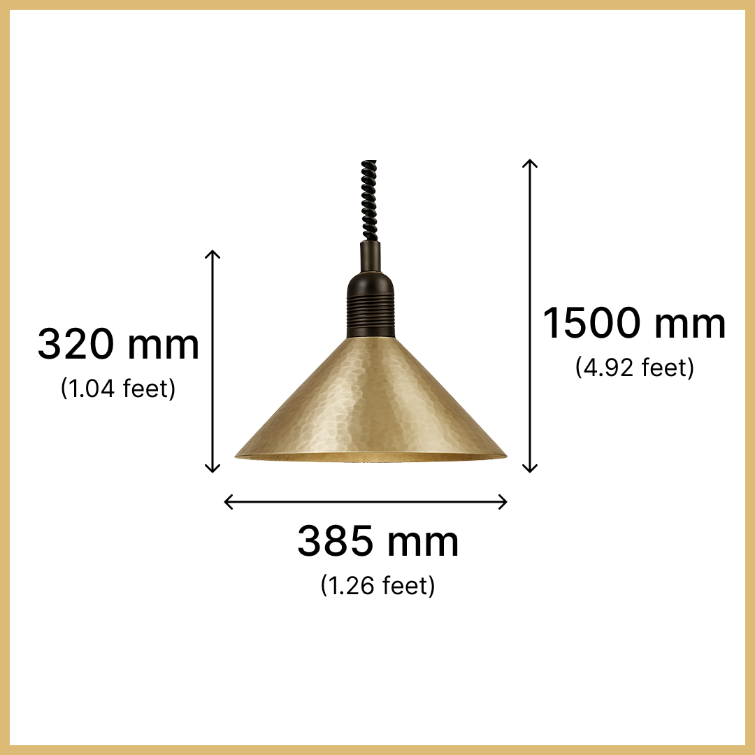 Conical Venus Pendant (Adjustable) With pully Beaten Aluminum